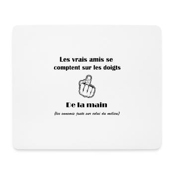 les vrais amis cadeau humour citations drôles - Tapis de souris (format paysage) - blanc - Devant