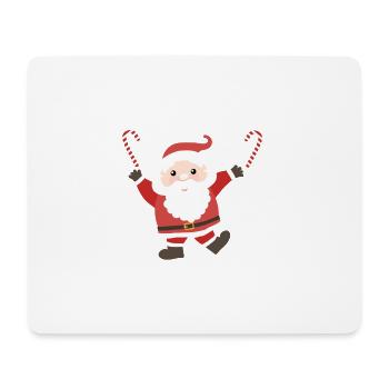 Père noel cute sucre d'orge - Tapis de souris (format paysage) - blanc - Devant