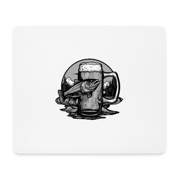 Bierglas Angeln - Mousepad (Querformat) - Weiß - Vorne
