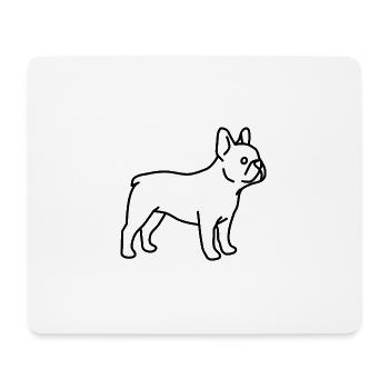 Französische Bulldogge - Mousepad (Querformat) - Weiß - Vorne