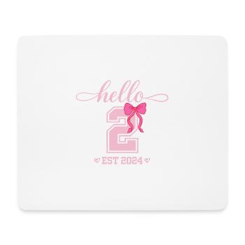 Hello 2 Est 2024 Pink Bow Design - Mouse Pad (horizontal) - white - Front