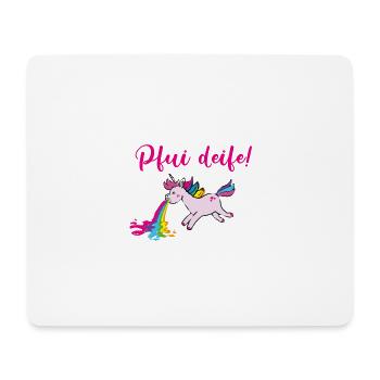pfui deife,einhorn,regenbogen,kotzdendes einhorn - Mousepad (Querformat) - Weiß - Vorne
