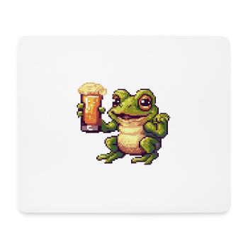 Frosch Pixel Bier - Mousepad (Querformat) - Weiß - Vorne