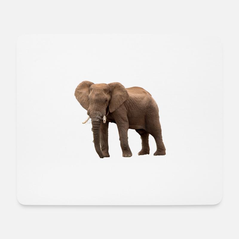Elefant - Mousepad (Querformat) - Weiß
