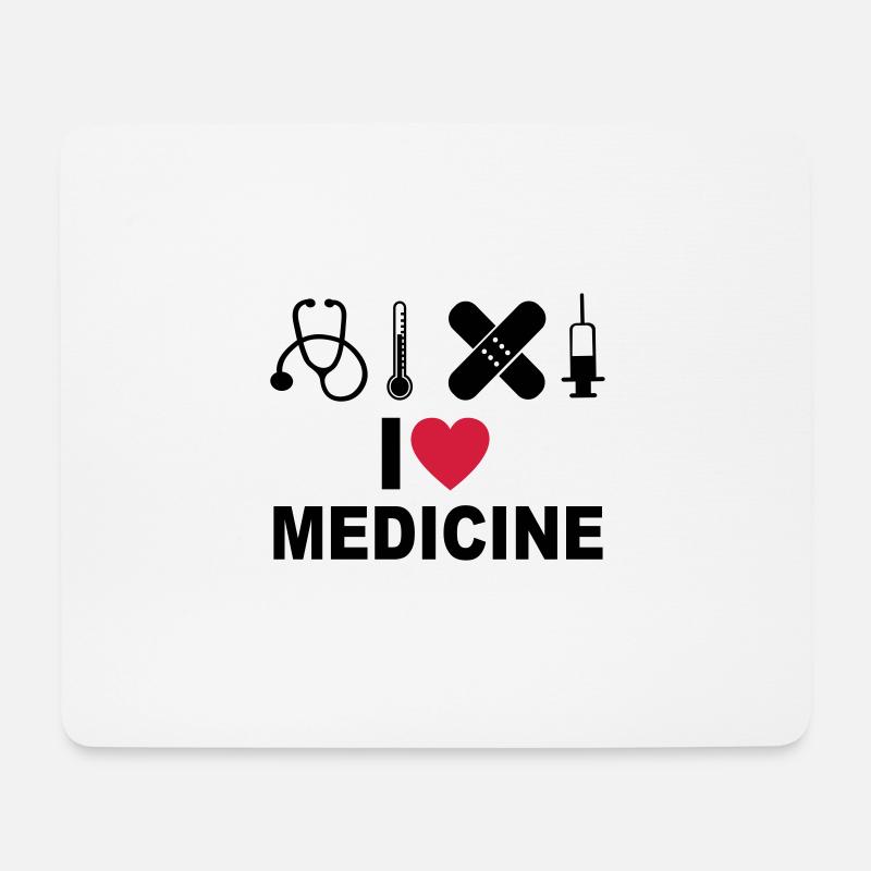 J'adore la médecine - Tapis de souris (format paysage) - blanc
