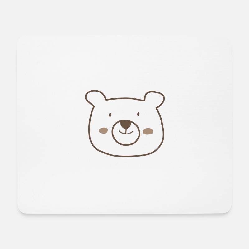 Kuschelbär Linienzeichnung - Mousepad (Querformat) - Weiß