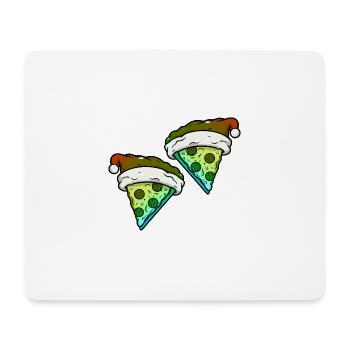 Pizza Noël Bande dessinée drôle - Tapis de souris (format paysage) - blanc - Devant