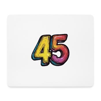 45 Number Colorful - Mouse Pad (horizontal) - white - Front