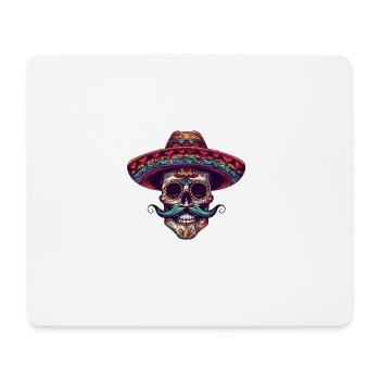 Mexikaner Skelett Sombrero - Mousepad (Querformat) - Weiß - Vorne