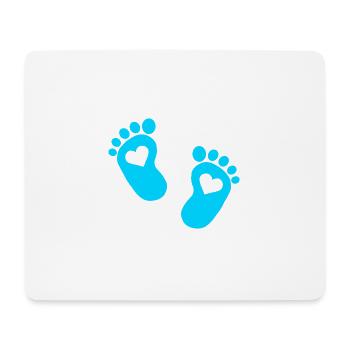 Bébé doux bébé coeur parents Enceinte pieds bébé - Tapis de souris (format paysage) - blanc - Devant