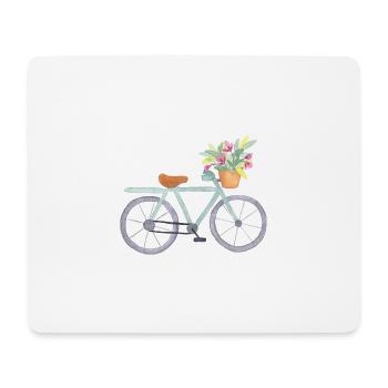 vélo fleuri - Tapis de souris (format paysage) - blanc - Devant