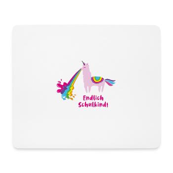 lama,schulkind,kotzendes lama,alpaka - Mousepad (Querformat) - Weiß - Vorne
