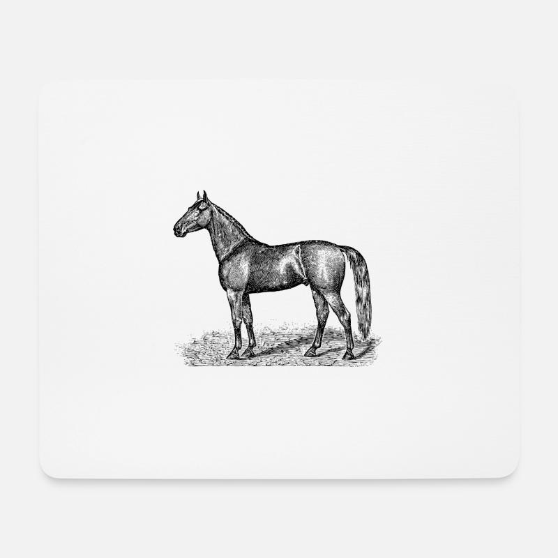 Pferde - Mousepad (Querformat) - Weiß