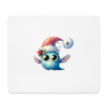 Cute, funny Christmas monster - Mouse Pad (horizontal) - white - Front