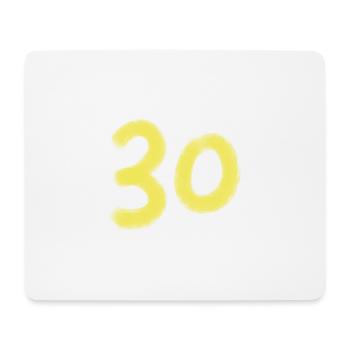 Nombre de pinceaux jaunes 30 sur le noir - Tapis de souris (format paysage) - blanc - Devant