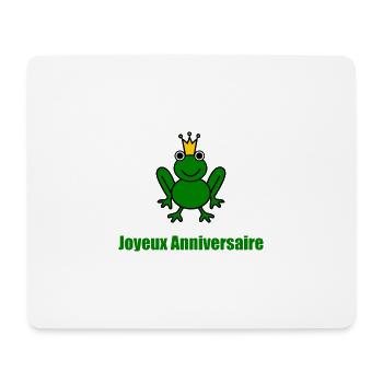 GRENOUILLE. ANIMAL. HUMOUR. HAPPY BIRTHDAY. JOYEUX - Tapis de souris (format paysage) - blanc - Devant