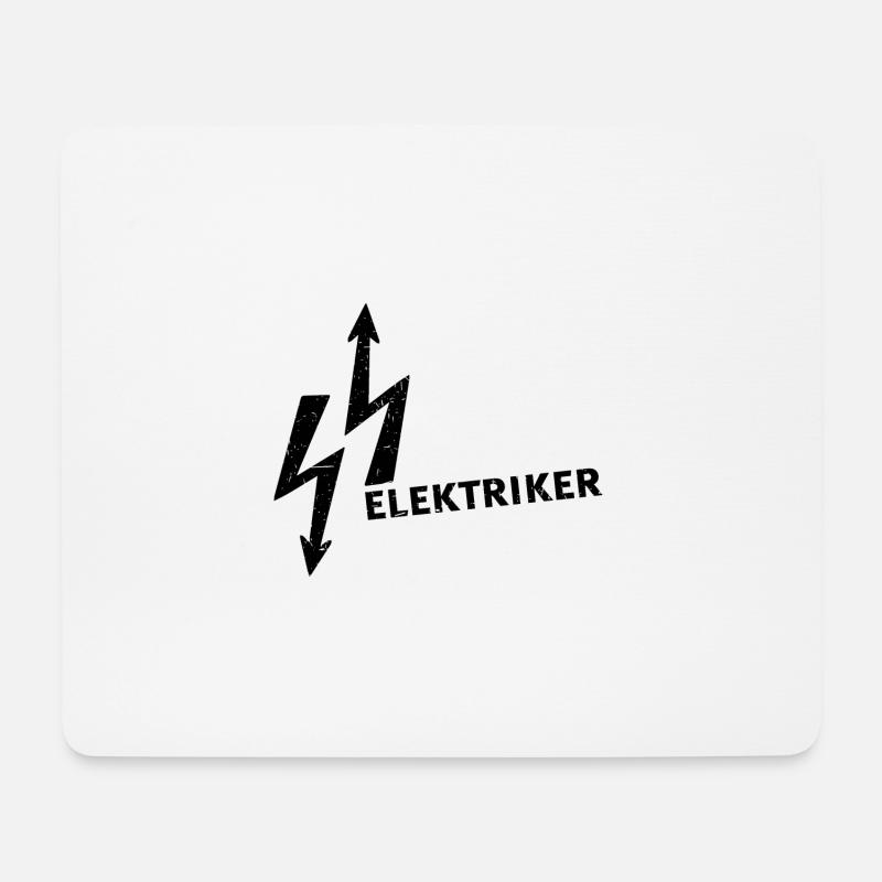 elektriker,strom,logo,blitz,schrift,typo - Mousepad (Querformat) - Weiß