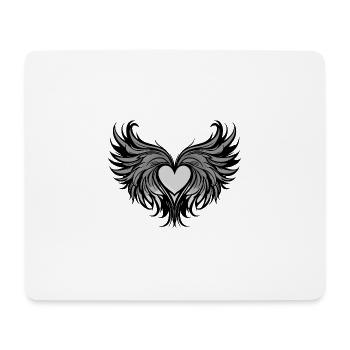 Heart Wings Love - Mouse Pad (horizontal) - white - Front