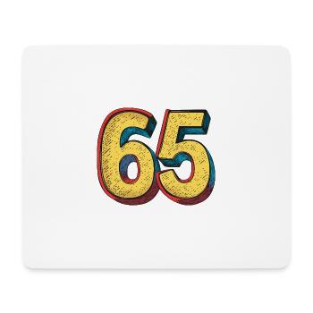 65 Number Colorful - Mouse Pad (horizontal) - white - Front