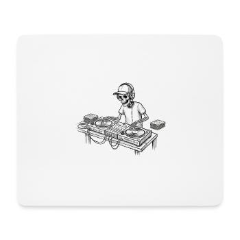 DJ-Skelett auf dem Mixer - Mousepad (Querformat) - Weiß - Vorne