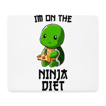Turtle pizza food diet dit cadeau - Tapis de souris (format paysage) - blanc - Devant