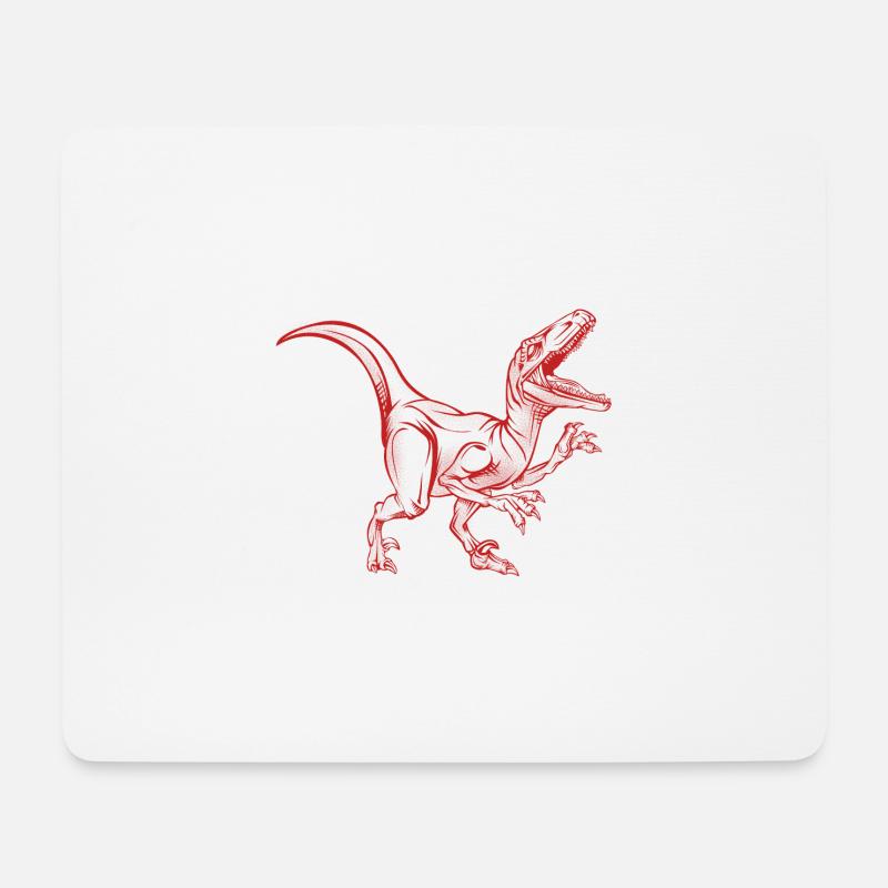 Velociraptor - Mousepad (Querformat) - Weiß