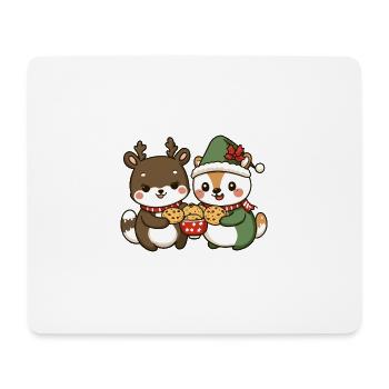 Animals Eating Cookies Christmas Baking - Mouse Pad (horizontal) - white - Front