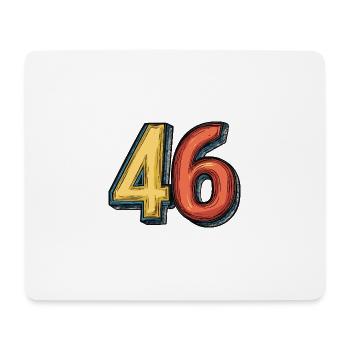 46 Number Multicolored - Mouse Pad (horizontal) - white - Front