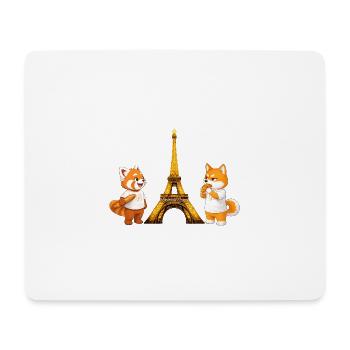 Faul und grummelig in Paris - Mousepad (Querformat) - Weiß - Vorne