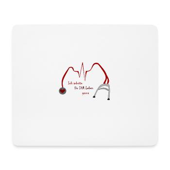Les métiers de la santé avec cœur - Tapis de souris (format paysage) - blanc - Devant