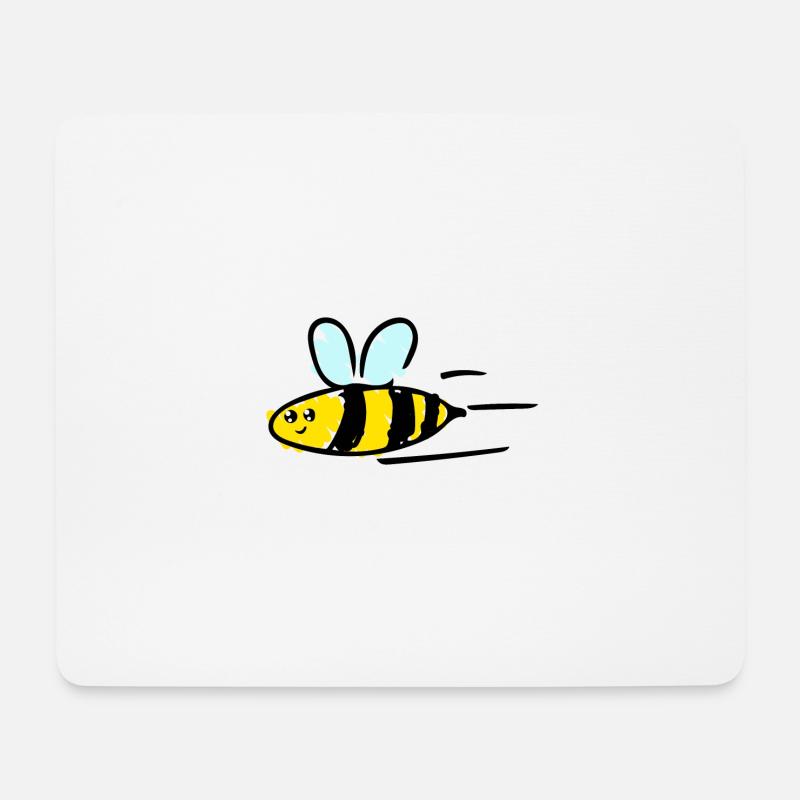 Biene - Mousepad (Querformat) - Weiß