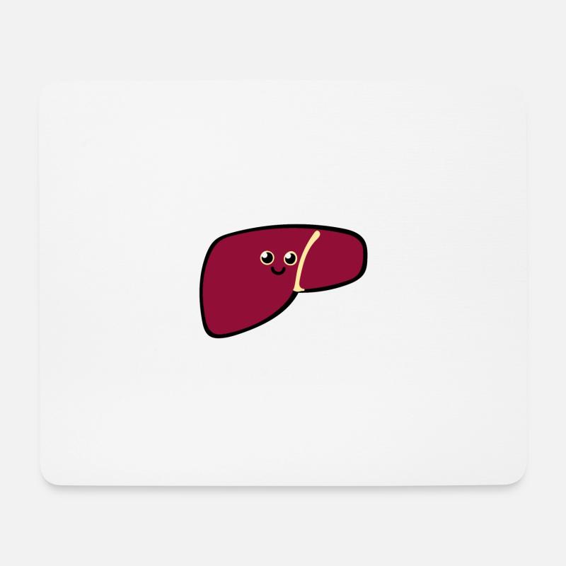 Leber - Mousepad (Querformat) - Weiß