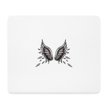 angelwings,wings,watercolor,grey,angel wings - Mouse Pad (horizontal) - white - Front