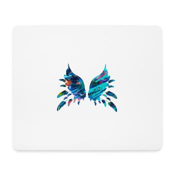 wings,feathers,colorful wings,feather,painting - Mouse Pad (horizontal) - white - Front