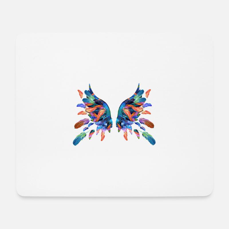 engelsflügel,flügel,angelwings,federn,feder - Mousepad (Querformat) - Weiß
