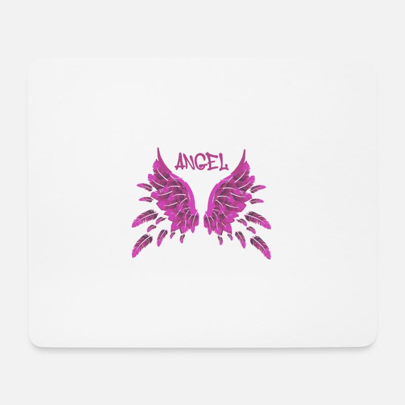 angel,pink,federn,angelwings,Flügel - Mousepad (Querformat) - Weiß