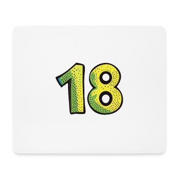 18 Zahl Bunt - Mousepad (Querformat) - Weiß - Vorne