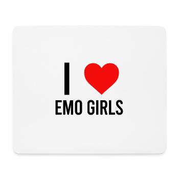 I love emo girls - Mousepad (Querformat) - Weiß - Vorne