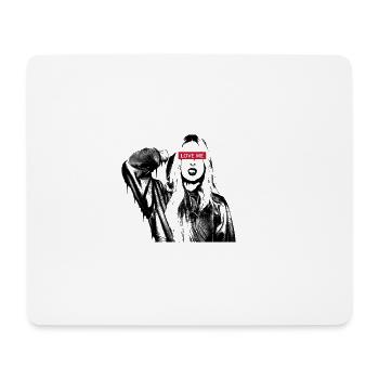 Love Me - Liebe Mich - Frau - Mädchen - Graffiti - Mousepad (Querformat) - Weiß - Vorne