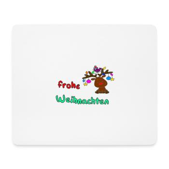 Rudolph wünscht frohe Weihnachten - Mousepad (Querformat) - Weiß - Vorne