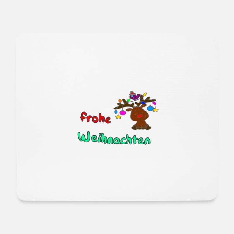 Rudolph wünscht frohe Weihnachten - Mousepad (Querformat) - Weiß