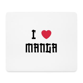 Ich liebe Manga-Maske - Mousepad (Querformat) - Weiß - Vorne