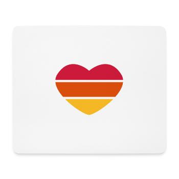 Herz 3farbig - Rot Orange Gelb - Sonnenuntergang - Mousepad (Querformat) - Weiß - Vorne