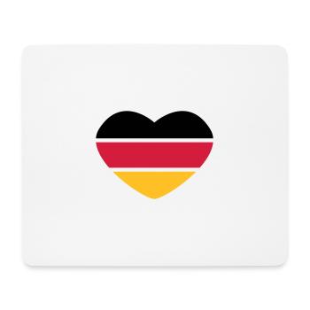 Herz 3farbig - Schwarz Rot Gold - Deutschland - Mousepad (Querformat) - Weiß - Vorne