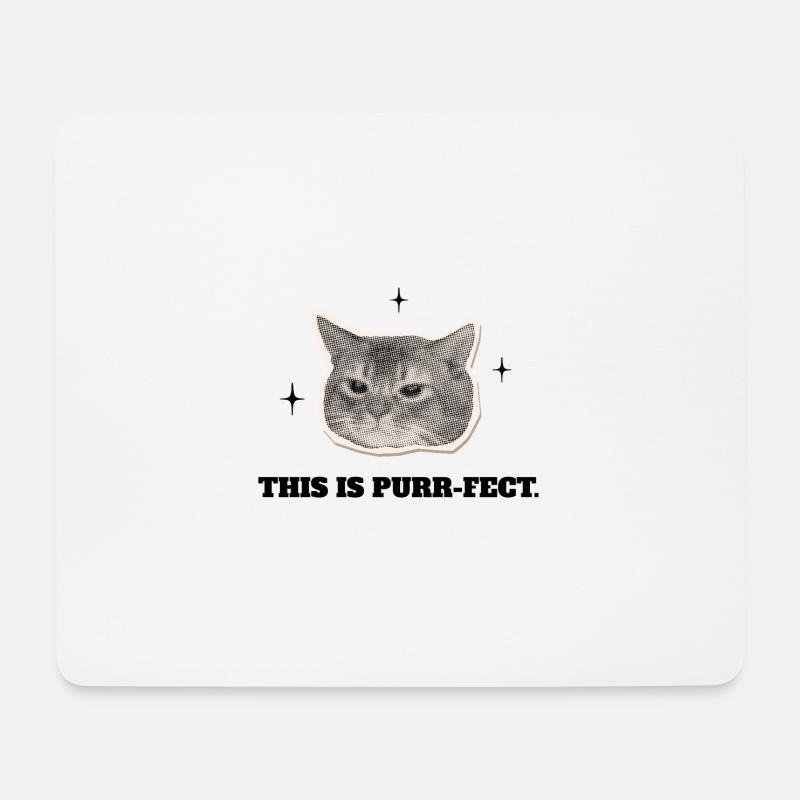 Die Purr-fekte Katze - Mousepad (Querformat) - Weiß