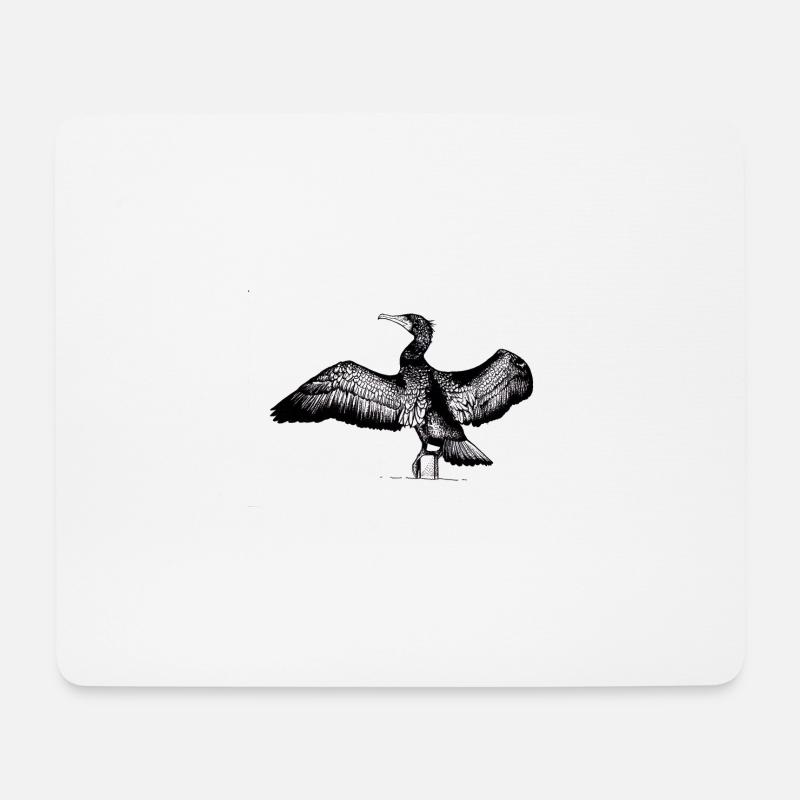 Kormoran - Mousepad (Querformat) - Weiß