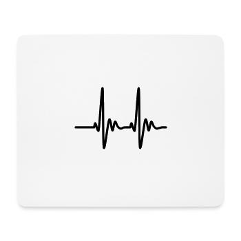 Herzschlag EKG Pulse - Mousepad (Querformat) - Weiß - Vorne