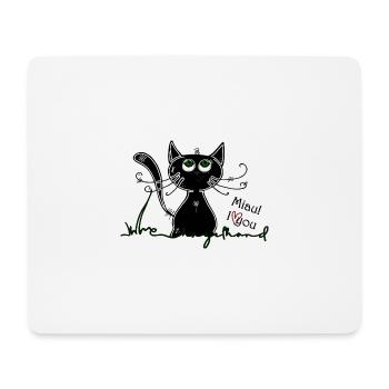 Glückliche Katze - Happy Cat in Love - Mousepad (Querformat) - Weiß - Vorne
