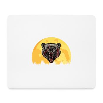 Wütender Bär Sunset Retro Natur - Mousepad (Querformat) - Weiß - Vorne