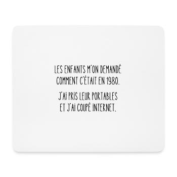 comment c'était en 1980 - Tapis de souris (format paysage) - blanc - Devant